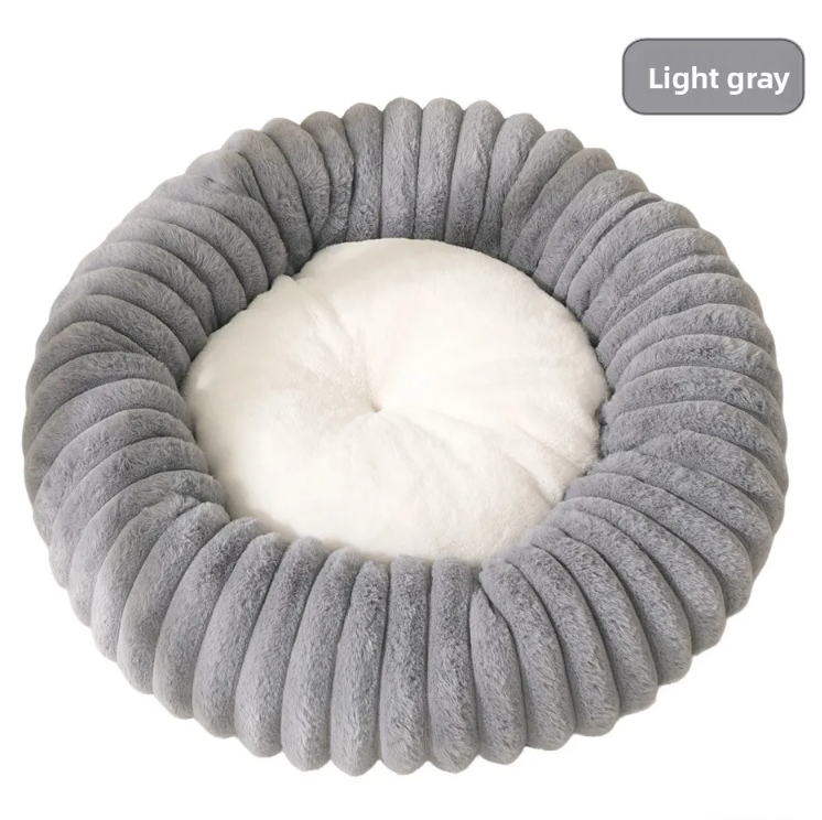 Plush Round Pet Bed - Washable