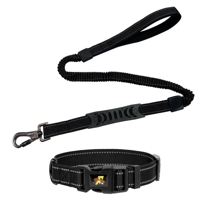 Retractable Reflective Dog Leash with Shock Absorption