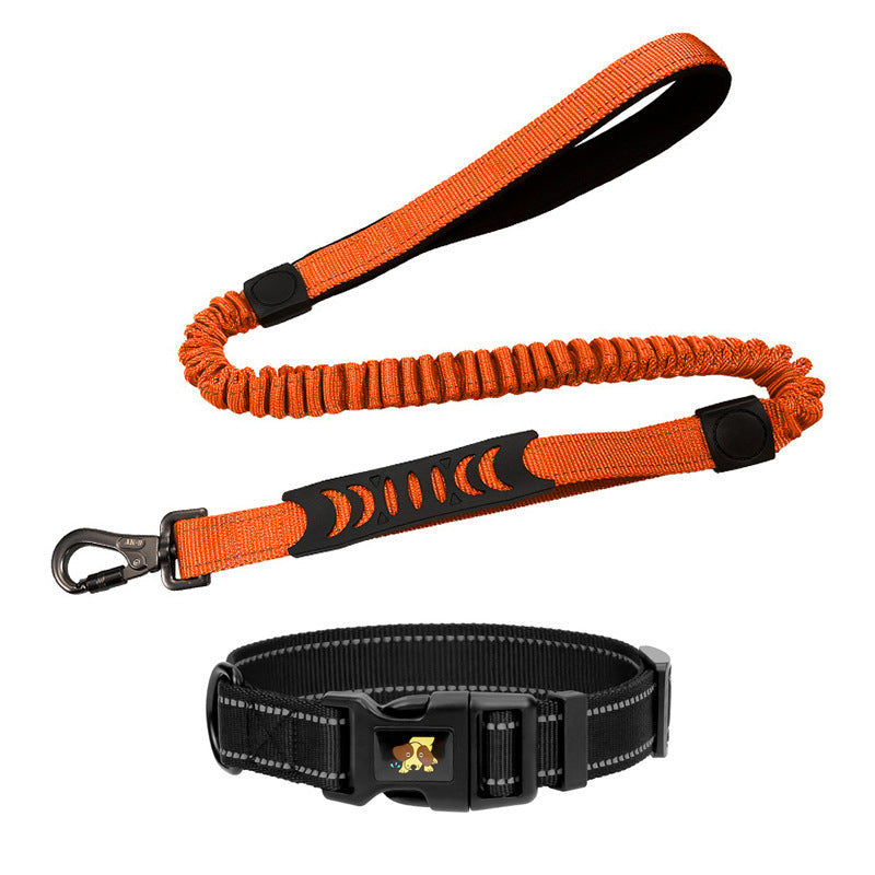 Retractable Reflective Dog Leash with Shock Absorption