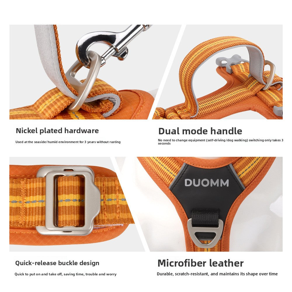 Adjustable Reflective Dog Harness with Shock-Absorbing Leash